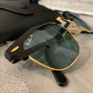 RAY-BAN Clubmaster Polarized Sunglasses w/ case